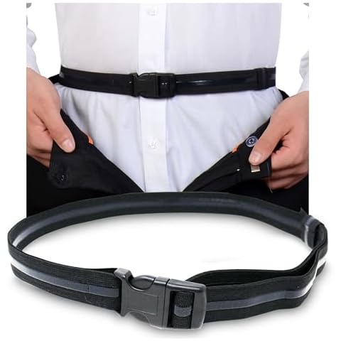 Super Belt for Formal and Professional Attire - Keeps Shirt Tucked In, One Size, Black Cover