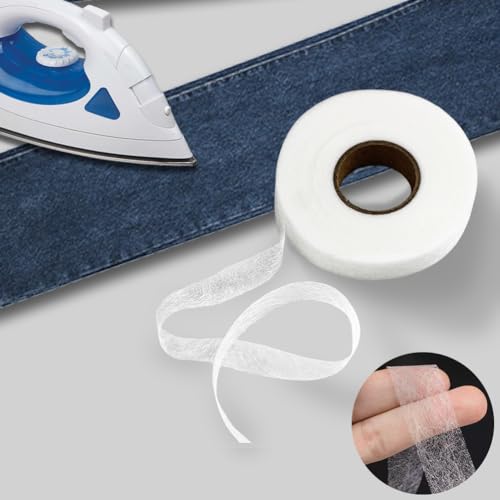 140 yards 12 inch iron on hemming tape 2 rolls adhesive no sewing hemming tape stitch witchery tape for crafting projects blackwhite