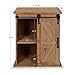 Kate and Laurel Cates Wooden Freestanding Storage Cabinet Side Accent Table with Sliding Barn Door, Rustic Brown Finish