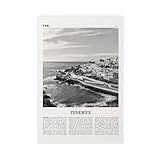 Impresión de Tenerife en blanco y negro, arte de pared de Tenerife, póster de Tenerife, foto de Tenerife, Islas Canarias, España, España, Europa, lienzo decorativo para pared