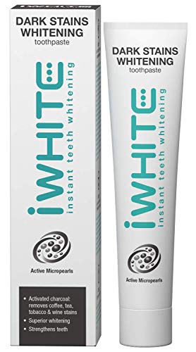 iWhite Aufhellungszahnpasta gegen dunkle Verfärbungen, 75 ml - Zahnaufhellung für weiße Zähne - Entfernt dunkle Verfärbungen - mit Aktivkohle zur Entfernung von Verfärbungen - Erfrischt den Atem Cover