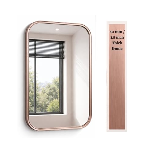 Image of Metal Frame Mirror for Wall /Aluminium Rectangle Bathroom Wall Mirror 18x24 Inch /Mirror for Bathroom /Bedroom /Living Room /Entryway /Dressing Room /Decorative /Vanity| AM1824A3