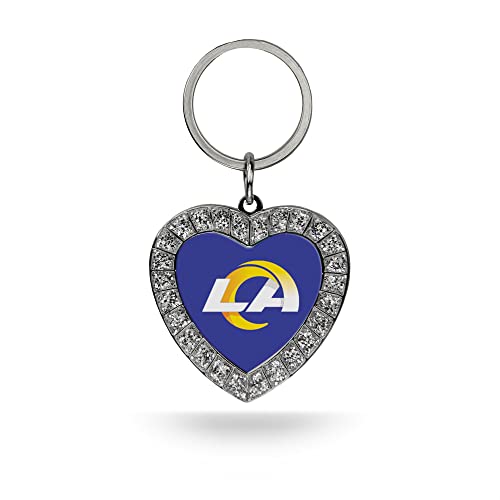 Image of Rico Industries NFL Football Rhinestone Heart Keychain - Great Accessory