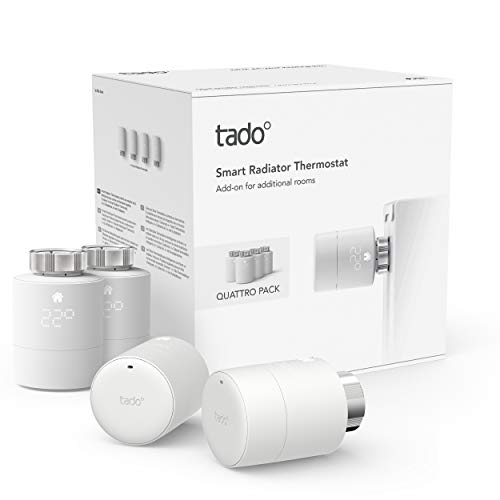 tado&deg; Smartes Heizk&ouml;rper-Thermostat - Quattro Pack, Zusatzprodukte f&uuml;r Einzelraumsteuerung, Einfach selbst zu installieren