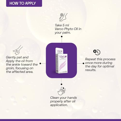 Image of Varco Leg Care Topical Phyto Oil For Management Of Varicose Veins, Spider Veins| Deep Penetration Formula Helps reach the root cause of varicose veins| Reduces Cramps, Painful Legs & Swelling- 60ml