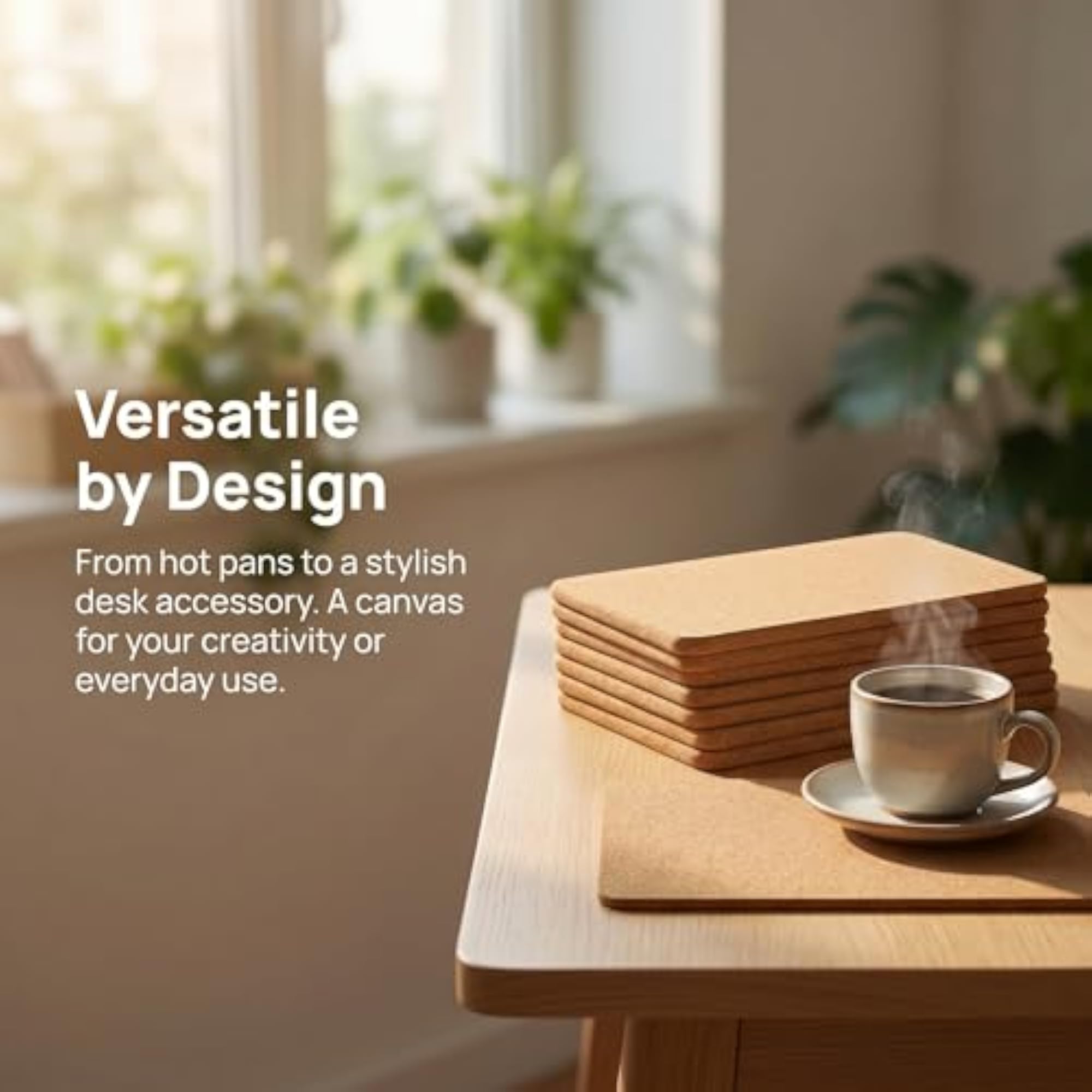 6 Pack Cork Trivets for Hot Dishes, Heat-Resistant Coasters