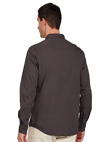 Image of The Indian Garage Co Men Slim Fit Solid Full Sleeves Cutaway Collar Casual Shirt