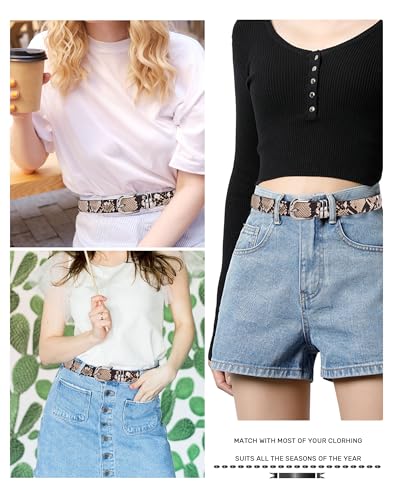 TeeYee Women Basic Waist Belt Chic Snake Pattern Pin Buckle Waist Bands4
