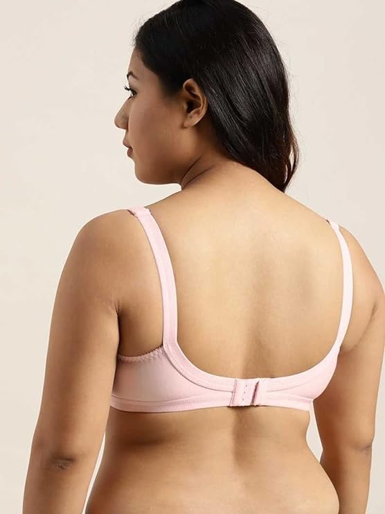 Women Plus Size Heavy Bust Full Coverage Non-Padded Bra, Non Wired Pure Cotton Everyday Bra-image-9
