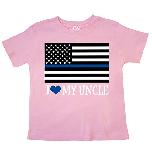inktastic Police Uncle Law Enforcement Flag Toddler T-Shirt 5/6 Pink