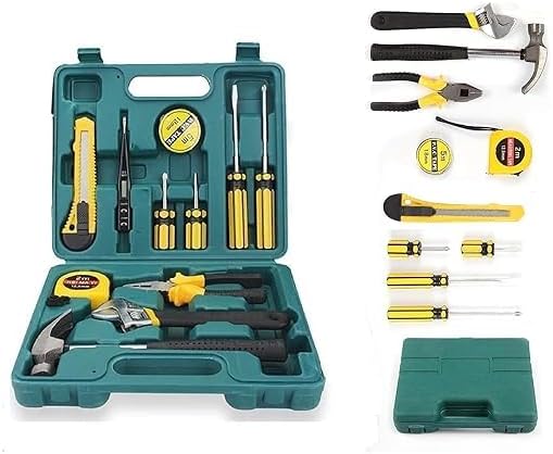 12 in 1 Electrical Repair Home Hand Tool Kit Set With Screwdriver, Hammer, Measuring Tape, Wrenches, Cutter & Pliers All Accessories Hardware Tool box