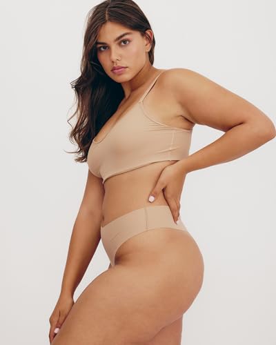 Women's Naked Ribbed Thong Underwear 3-Pack3