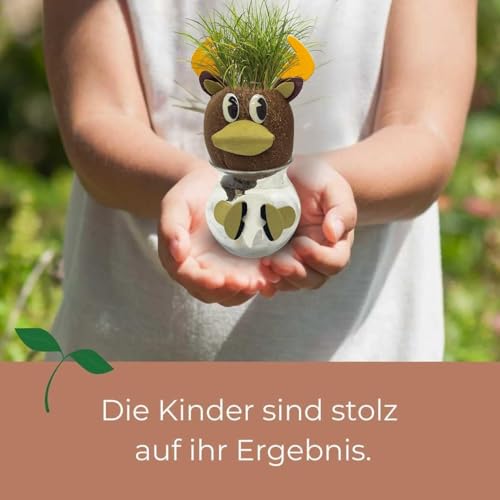 Bada Bing Graskopf 4er Set inkl. Wasserbehälter Waldtiere DIY Tiere – Rasenkopf Tierkopf mit Rasensamen – Experiment für Kinder – Spaß mit Lerneffekt – Geschenk Mitbringsel Kindergeburtstag Mitgebsel