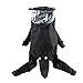 SMALLLEE_LUCKY_STORE Cute Raincoat for Small Dogs with Hood and Boots Detachable Tail Puppy Botton Down Rain Jacket Full Boby 4 Leg Jumpsuit Waterproof Lightweight Clothes,Black,L
