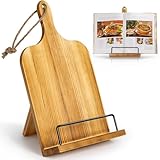 Wooden Cookbook Stand for Kitchen Counter - Recipe Ipad Holder - Mom Gifts from Daughter/Son