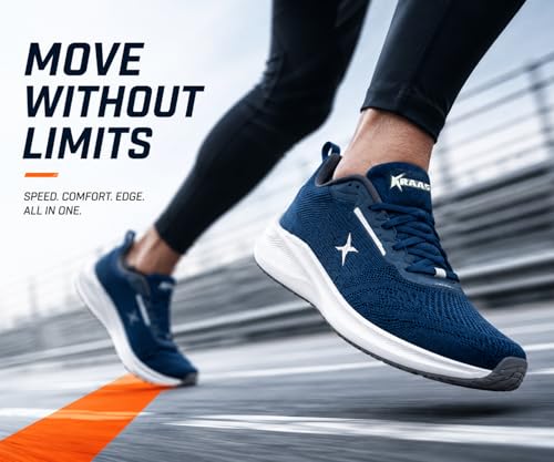 Image of Kraasa Men's Running Shoes | Breathable Mesh Upper | Lightweight Phylon Sole | Cushioned EVA Insole | Comfortable Sports & Casual Sneakers for Gym, Walking & Daily Use