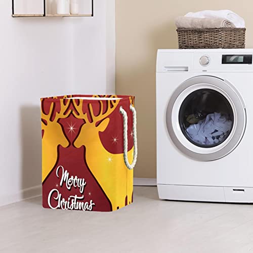 Panier à linge personnalisé de Noël grand format rouge - 3