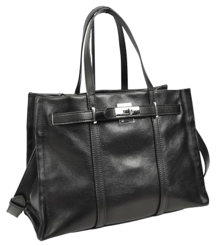 Sac fourre-tout structuré DR928 aspect cuir haut de gamme avec finitions métalliques