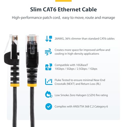 StarTech.com Cable Ethernet CAT6 Slim 9 pulgadas rojo miniatura 2