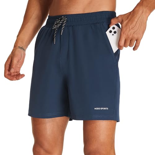 HODOSPORTS Mens Swim Trunks 5" Inseam Quick Dry Swimsuit with Compression Liner and Pockets Swimming Shorts2