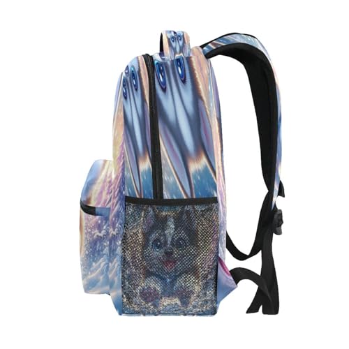 Cute Husky Dog Jumping Backpack Lightweight School Bags Boys Girls Bookbag Kids Travel Rucksack3