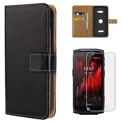 ZTAOOPOU Haute Qualité Housse pour Crosscall Core M5 Coque Luxe Etui à Rabat Housse Noir + HD Verre Trempé Crosscall Core M5 Protection Écran 1Pack