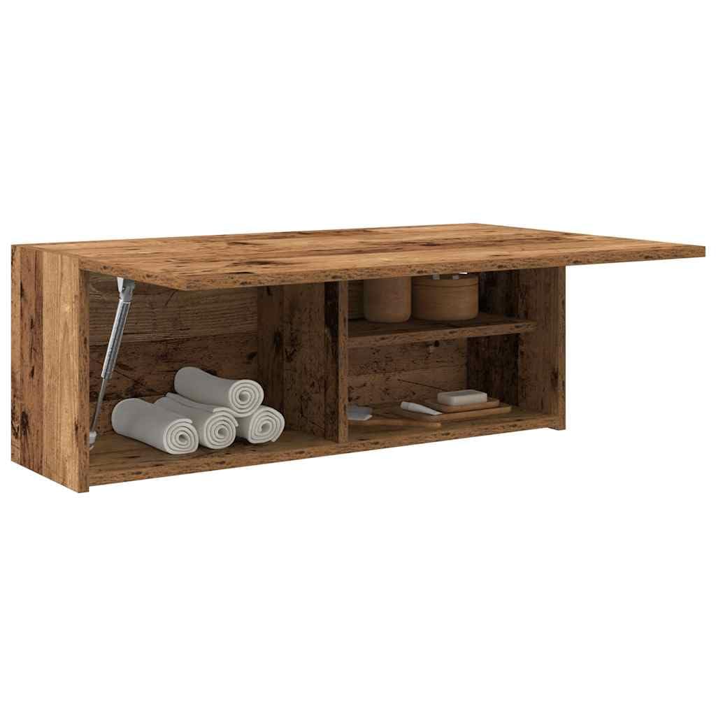 vidaXL Bad-Wandschrank Altholz-Optik 80x25x30 cm Holzwerkstoff, Hängeschrank, Badezimmer-Schrank, Wand-Schrank