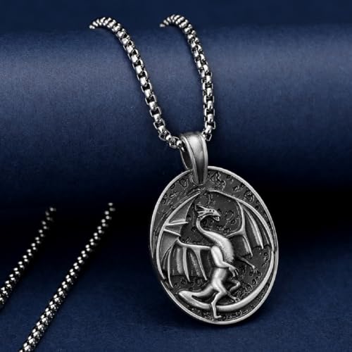 Collar de dragón gótico en peltre puro con alas de estilo punk 5