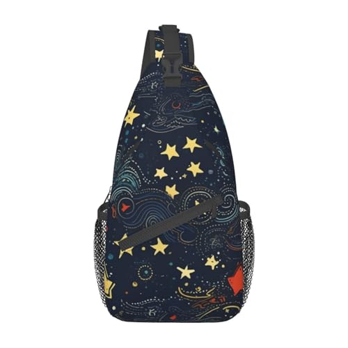 Sac à dos à bandoulière imprimé sans couture au design ergonomique nuit étoilée
