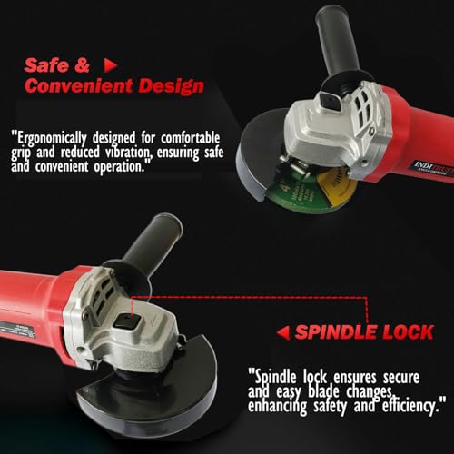 Image of Inditrust 1200W 3 MONTHS WARRANTY 100% Copper Winding Electric angle grinder machine 4inch with 1pc grinding wheel