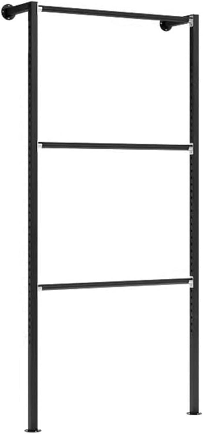 Adjustable Wall-Mounted Fabric Sample Display Rack, Versatile Scarf & Underwear Organizer for Retail Stores & Boutiques (Black, 100x25x200cm)