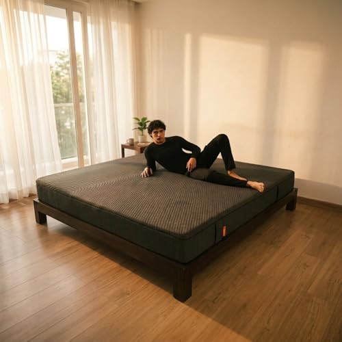 Image of Emma Black Mattress King Size Bed | German Mattress Brand 15 Years Warranty | HyperAdapt Technology Orthopedic Memory Foam Mattress 4 Layers 6-Inch Medium Firm Back Relief 78 x 72 inch