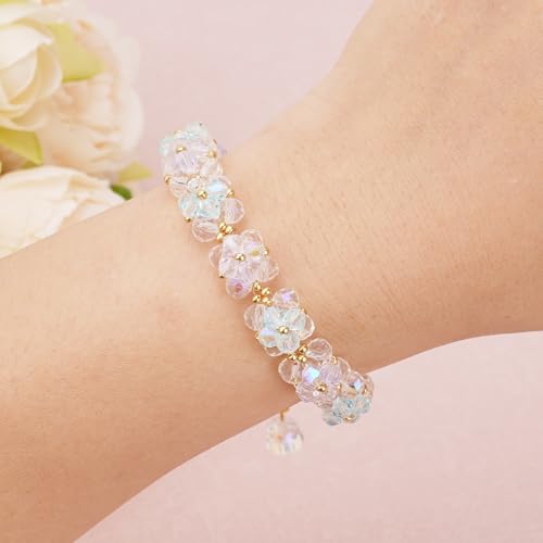 Women's crystal bracelets - lavender crystal flower design -, adjustable bracelets, fashion women's jewelry2