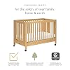 Babyletto Maki Full-Size 2-in-1 Portable Folding Crib with Toddler Bed Conversion Kit in Honey, Greenguard Gold Certified