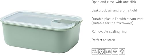 Miniatura 8 de Mepal EasyClip Glass 51 onzas  50.7 fl oz  Almacenamiento de alimentos hermético y a prueba de fugas, tapa sin BPA  Sistema de apertura y cierre con