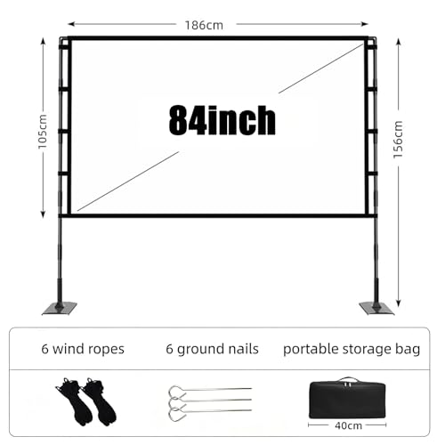 Pantalla portátil 16:9 con soporte metálico doble y tela seda láctea miniatura 6