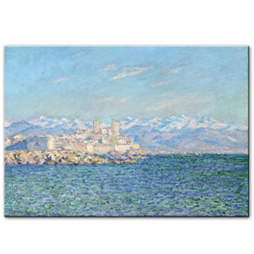 Impression sur toile Claude Monet peinture après-midi effet affiche salon 80x110cm sans cadre