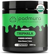 PADMURA Organic Triphala Powder Capsules 1000mg | USDA Organic Certified | Non GMO | Gluten Free ...