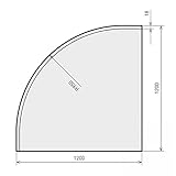  raik B40018 Kamin Glasplatte Viertelkreis inkl. Facette