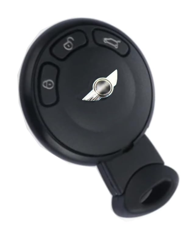 TEKLIGHT Kit Riparazione Chiave Slot FOB Shell Cover VARI COLORI + Logo non Originale per BMW Mini Cooper R56 3 Pulsante Remoto Keyless Entry Auto Chiave Guscio (ANELLO BLU