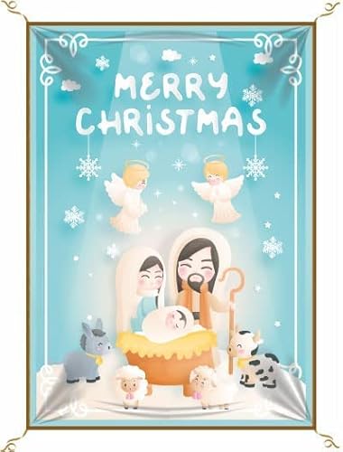 Porras E&B | Balconera de Navidad | Dibujo del nacimiento del niño Jesús | Dios ha nacido | Celebra la Navidad con colgaduras navideñas de decoración
