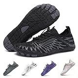 RUFONE Hike Barefoot Shoes for Women Men Breathable & Non-Slip Athletic Footwear Wide Toe Water Shoes,Designed for Walking,Running&Swimming Black