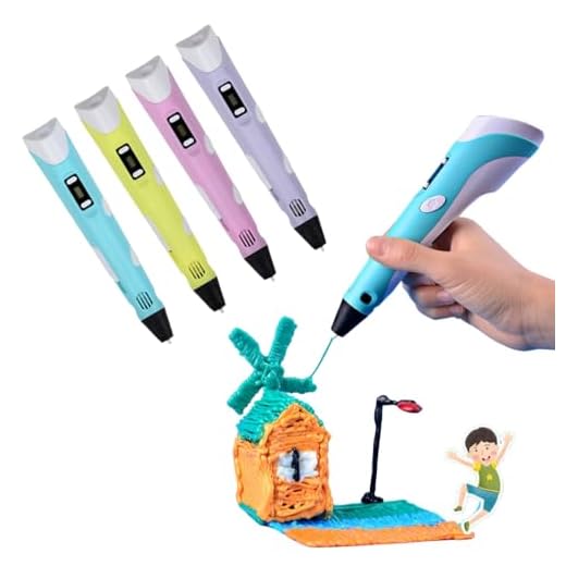 Caneta de Impressão 3D Com Recarga de Filamento PLA, PLA e ABS Compatíveis, Brinquedo Criativo, Presente DIY de Criativo Artesanato Para Crianças e Adultos (Violeta)