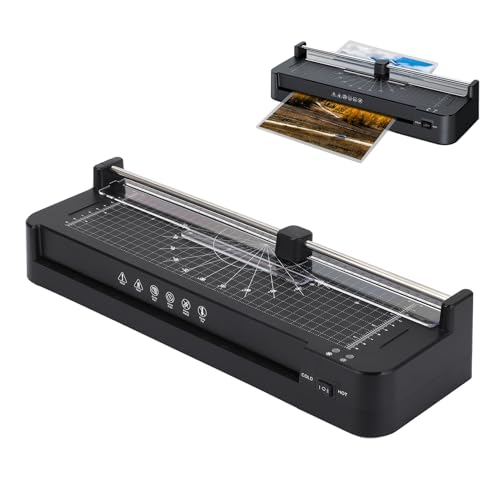 Laminator Machine, 400W Compact Laminator with Paper Trimmer, Thermal Lamination Machine with ABS Toggle Key for A3-3 Inch Photos Menus Documents Drawings (US Plug AC110-120V)