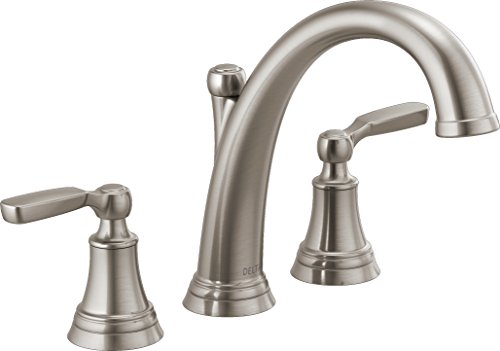 Delta Woodhurst Roman Tub Faucet Brushed Nickel Deck Mount Bathtub Faucet Stainless T2732-SS (Valve sold separately)