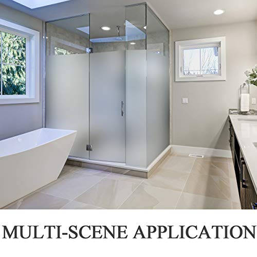 Hidbea Frosted Window Privacy Film Non-Adhesive, Reusable Window Glass Films Heat Control Self Static Cling Removable Window Stickers For Home Office Living Room (White Frosted, 35.4 Inch X 8.2 Feet) #TOP6