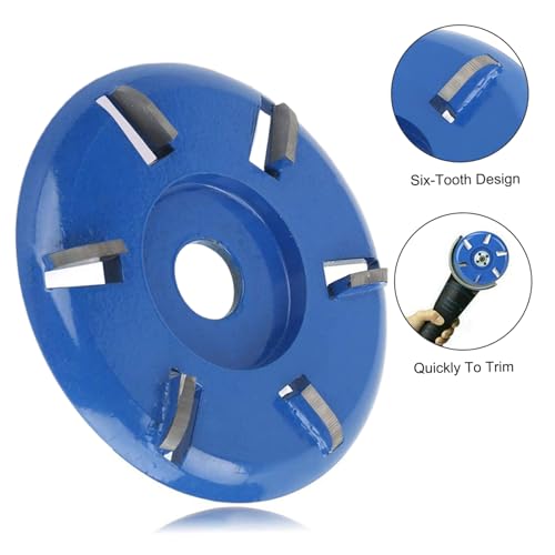 Disco de corte de pezuñas con amoladora angular de 6 dientes metal azul talla de madera 6