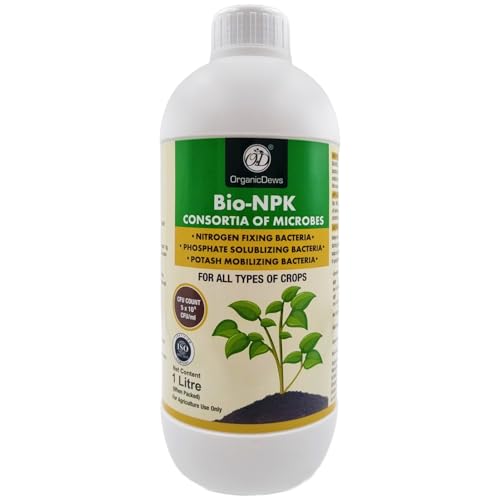Image of OrganicDews Bio NPK consortia (5x10^8 CFU /ML) Bio Inoculum Fertilizer (1 Litre) for Plants - Soil Fertility, Faster Plant Growth and Increases the Yield 1 Litre