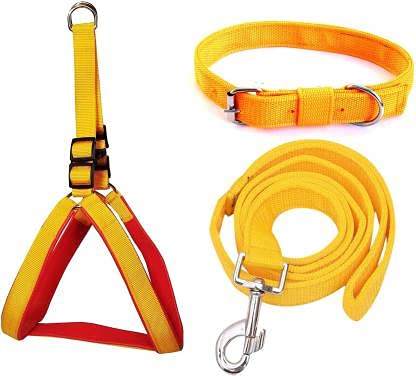 DYS Pets Belt Combo of 1 inch Yellow, Red Padded Dog Body Harness, Yellow Dog Leash with Handle for Walking, Running, Training (Medium, Yellow, Red) (B09BR7BZND) Amazon Price History, Amazon Price Tracker