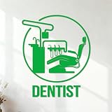 Adesivi murali Dentista Clinica Dentale Stomatologia Cure Dentali 34x40.9cm Abbellimento murale Verde
